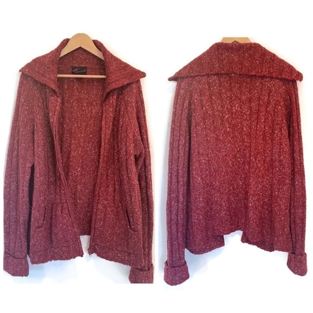 Vintage Torrid Collared Zip Up Cardigan - Size 2 (2X)